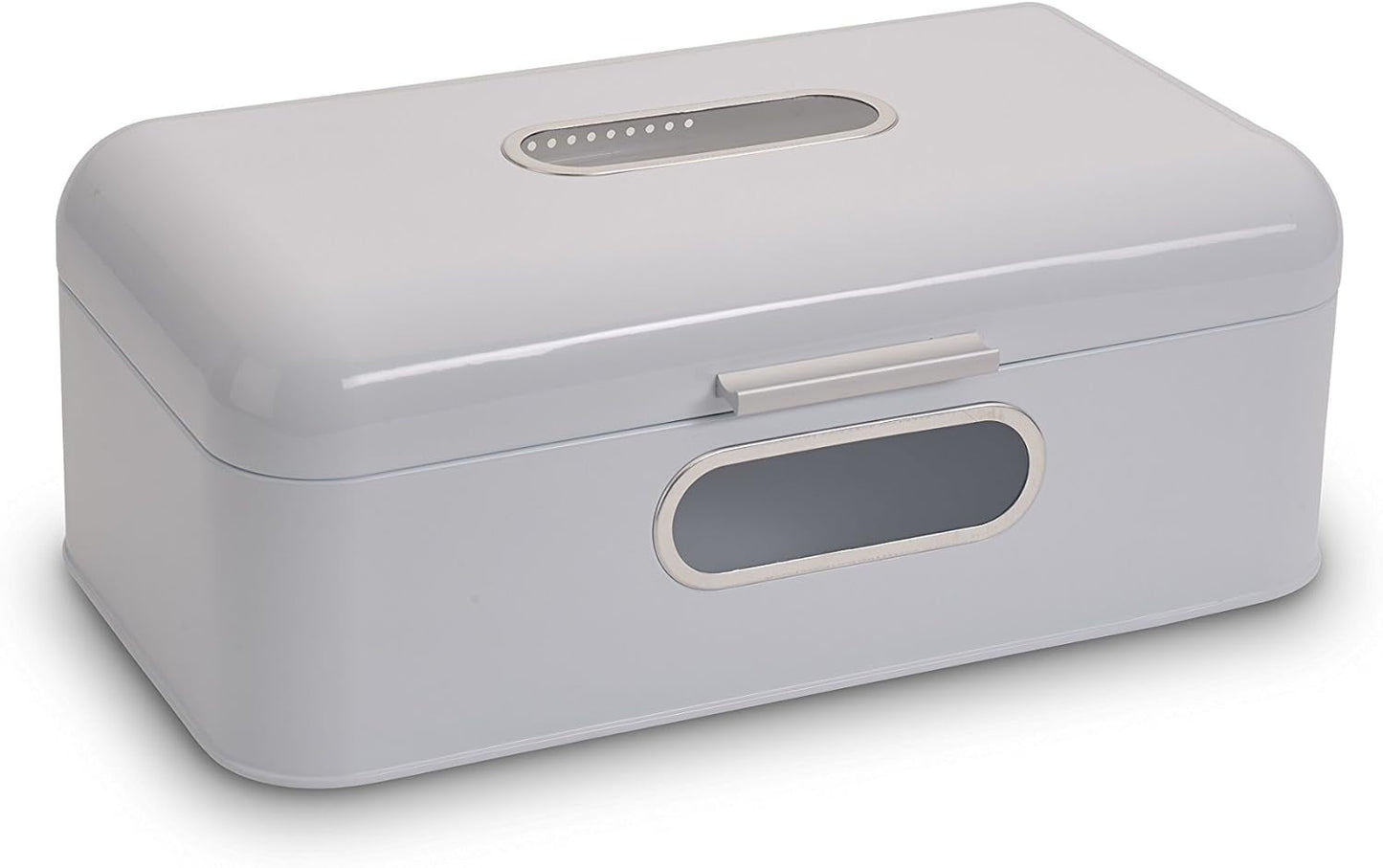 ECHTWERK Retro metalbrødspand med udsigtsvindue og låg, sæt med 3 elegante opbevaringsbokse, 1,4 l kapacitet, røde madopbevaringsbokse Naty Shop White Large Single