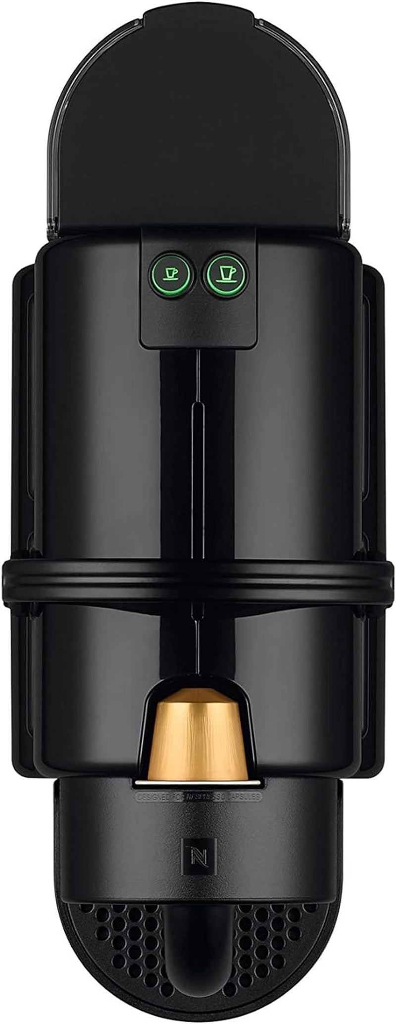 Nespresso kapsel espressomaskine De'Longhi EN 80.B Inissia, højtrykspumpe og energisparefunktion, automatisk slukning efter 9 minutter, kopvolumen til espresso og lungo, 0,7 l vandtank, sort