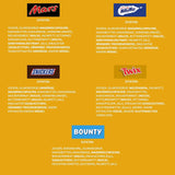 Miniblandet chokoladepakke, chokolade, 35 minichokoladesnacks (Mars, Snickers, Bounty, Twix, Mælkevejen) som slik, chokoladegave, slikæske (710 g)