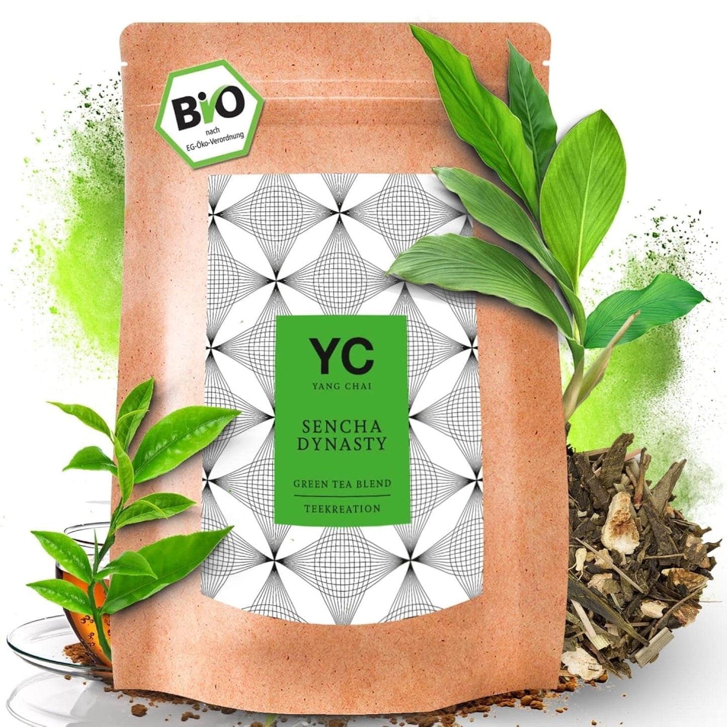 YC Yang Chai Sencha Grøn te BIO 250G - Japansk løs te med bergamot smag - Original japansk grøn te "Sencha Dynasty" fra kontrolleret økologisk dyrkning
