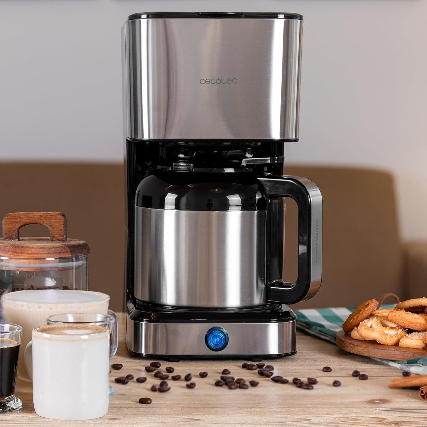 Cecotec Coffee 66 Drop & Thermo dryp kaffemaskine, 950 W, 1,2 L, 10 kopper, ExtremeAroma teknologi, anti-dryp funktion, vandstandsindikator, genanvendeligt hovedfilter, overophedningsbeskyttelse
