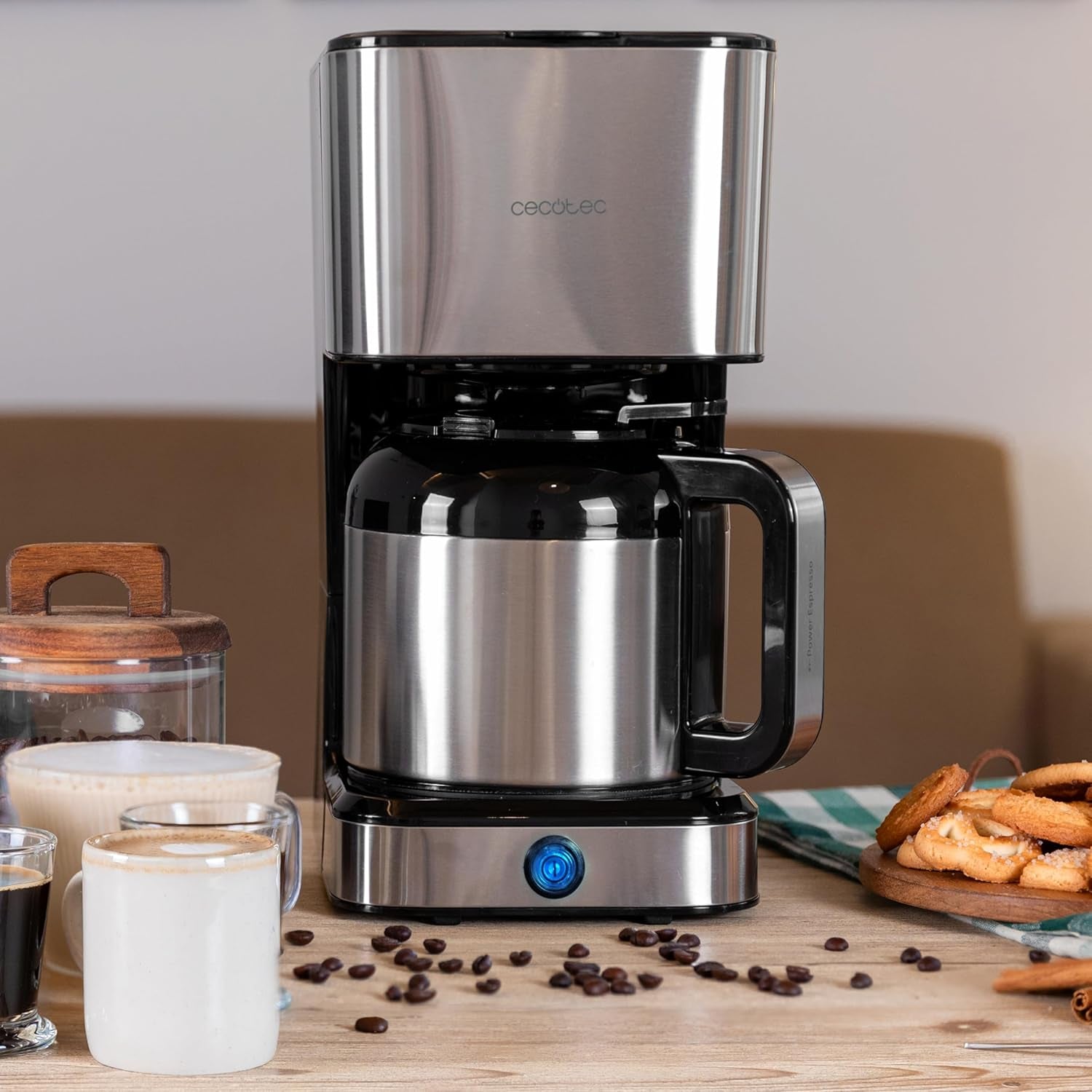 Cecotec Coffee 66 Drop & Thermo dryp kaffemaskine, 950 W, 1,2 L, 10 kopper, ExtremeAroma teknologi, anti-dryp funktion, vandstandsindikator, genanvendeligt hovedfilter, overophedningsbeskyttelse