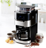 DOMO DO721K "Grind and Brew" espressomaskine - Bean-to-Cup funktion - LCD display - Til malet kaffe eller hele bønner - 1,5 L