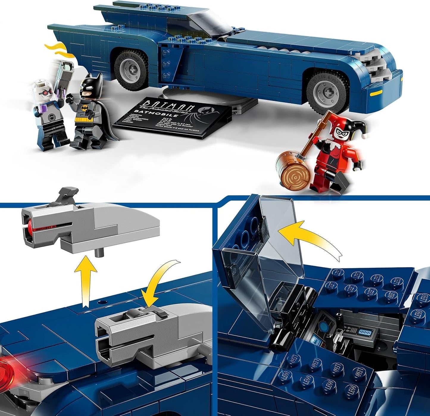 LEGO DC Batman: Batman in the Batmobile vs. Harley Quinn og Mr Freeze tegneserielegetøjsbil til børn Gave til drenge og piger 8 år 76274 Byggesæt Besuche den LEGO-Store
