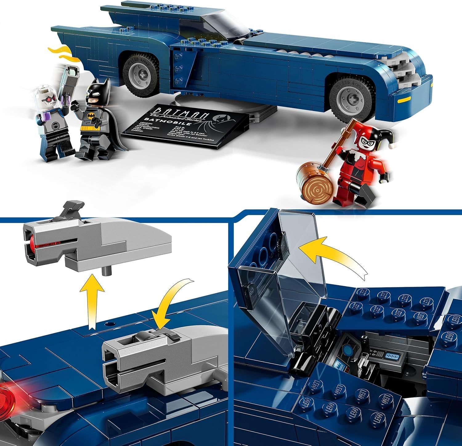 LEGO DC Batman: Batman in the Batmobile vs. Harley Quinn og Mr Freeze tegneserielegetøjsbil til børn Gave til drenge og piger 8 år 76274 Byggesæt Besuche den LEGO-Store
