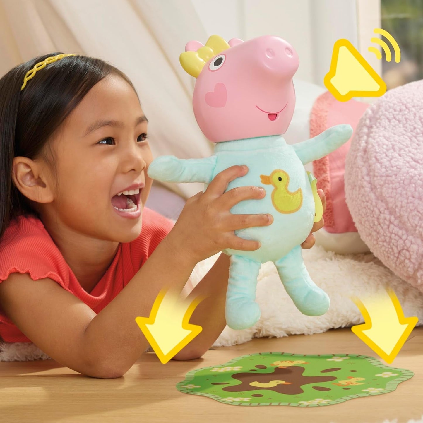 Peppa Pig 28 cm Evie Interactive Doll med 20 lyde og mange funktioner, legetøjssæt til børn fra 3 år og opefter