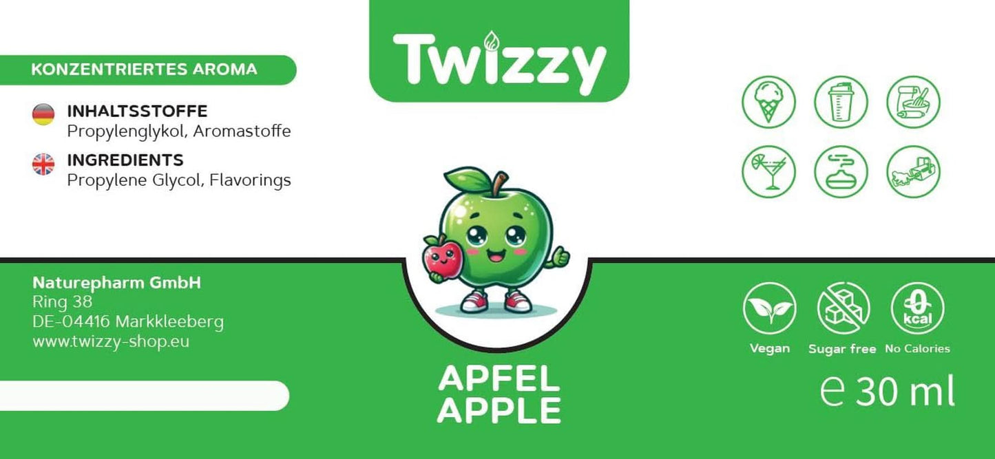 Twizzy, koncentreret æblearoma, 30 ml Aromas Naty Shop