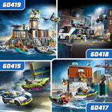 LEGO City Car Chase med politibil og muskelvogn, legetøjstog med 2 racerbiler, politigave til børn, drenge og piger fra 6 år, sæt med politimand og minifigurer Ganovin 60415 Byggesæt Besuche den LEGO-Store