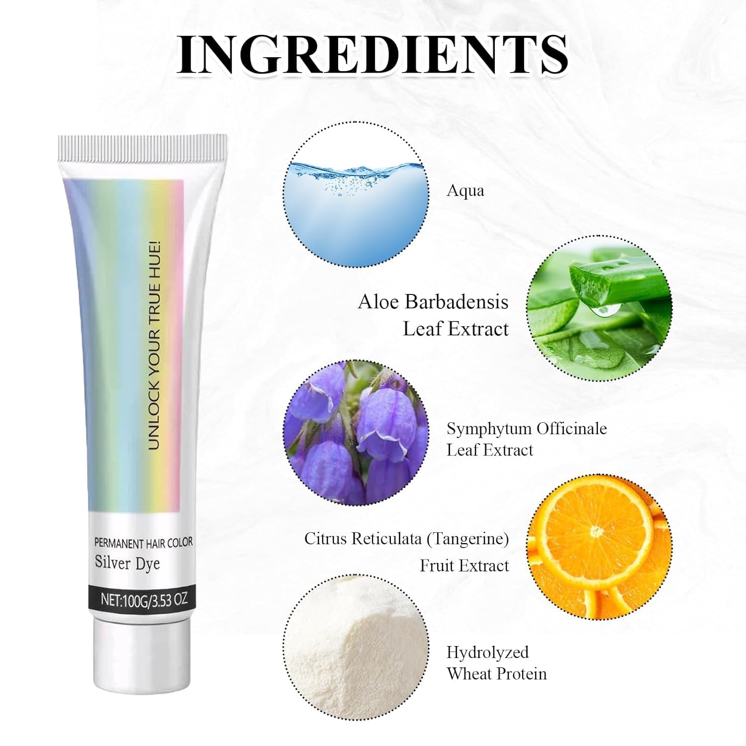 Hårfarve Grå Sølv Naturlig Sølv Grå Hårfarvecreme, Grå Hårfarvecreme Sølvgrå, Sølvgrå Naturlig Hårfarvecreme Grå Hårfarve til alle hårtyper med 1 hovedbundsmassager (100 ml) Hårfarve Naty Shop