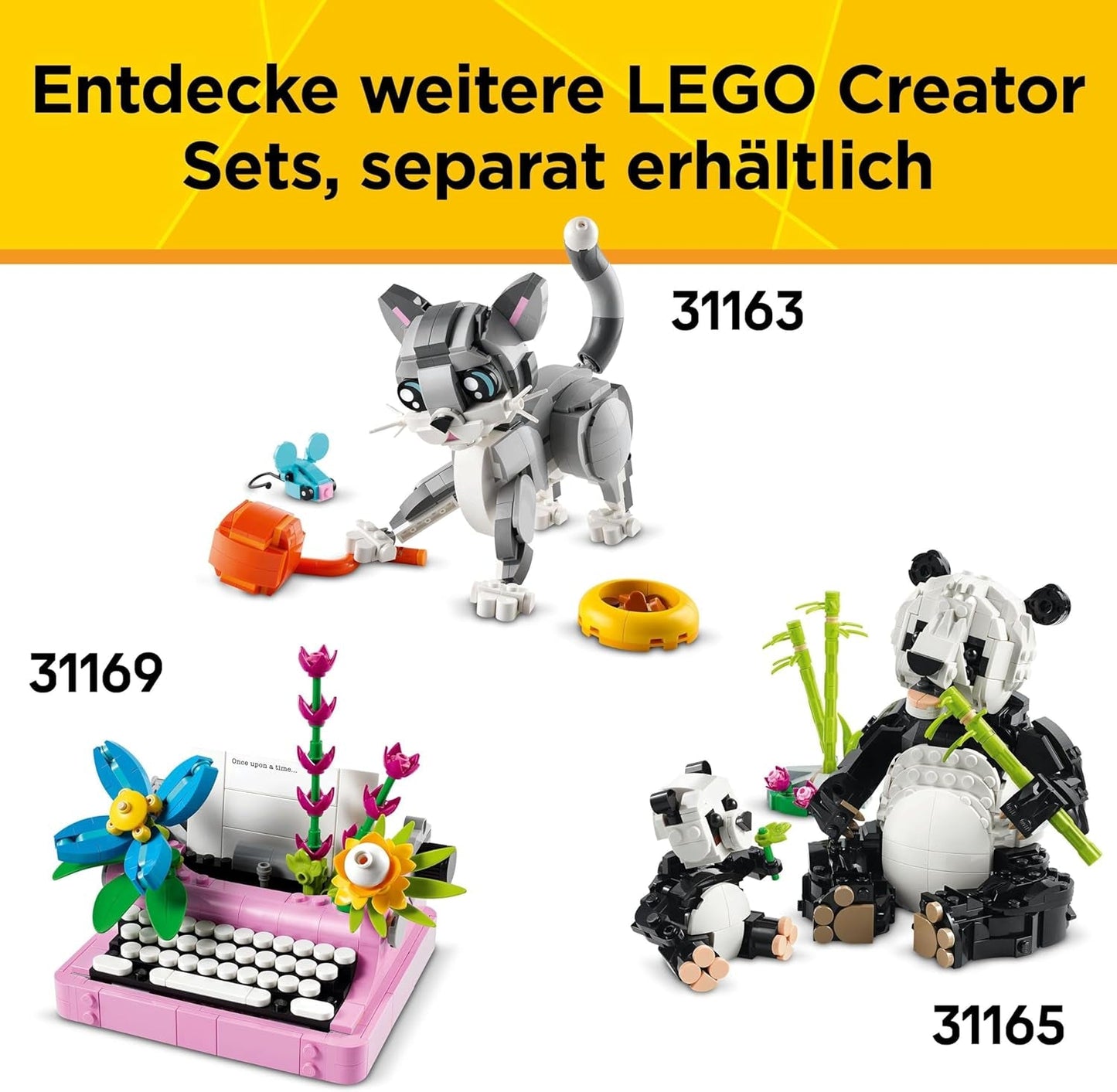 LEGO Creator 3In1 skrivemaskine med blomster - ombyggeligt legetøj til en Keytar-model eller til en urtepotte med notesbog og kuglepen - byggesæt - gave til piger og drenge fra 8 år 31169 Byggesæt Besuche den LEGO-Store