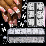 GZMAYUEN 920 stk Guld Sølv Flatback Perlen Für Nägel, Halbrunde Weiße Beige Nail Perlen, Kleine Halbrunde Flatback Perlen Für DIY Nail Art Decor