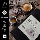 KING'S COFFEE - WHITE EDITION - let blanding 100% Arabica fra Etiopien, Mexico, Peru og Tanzania - lille batch-ristning i Italien - hele espressobønner til portafiltermaskiner - 1 kg