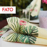 Fato - Tørre papirservietter, airlaid, tekstileffekt, pakke med 50 servietter, 40X40 foldet i 4 format, Tropicana Decor