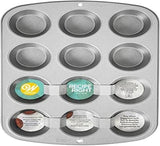 Wilton 03-3118 Cupcake- /Muffin Bagform, Recipe Right, Antihaft, 12 Vertiefungen, Grau Forme og bageplader Naty Shop