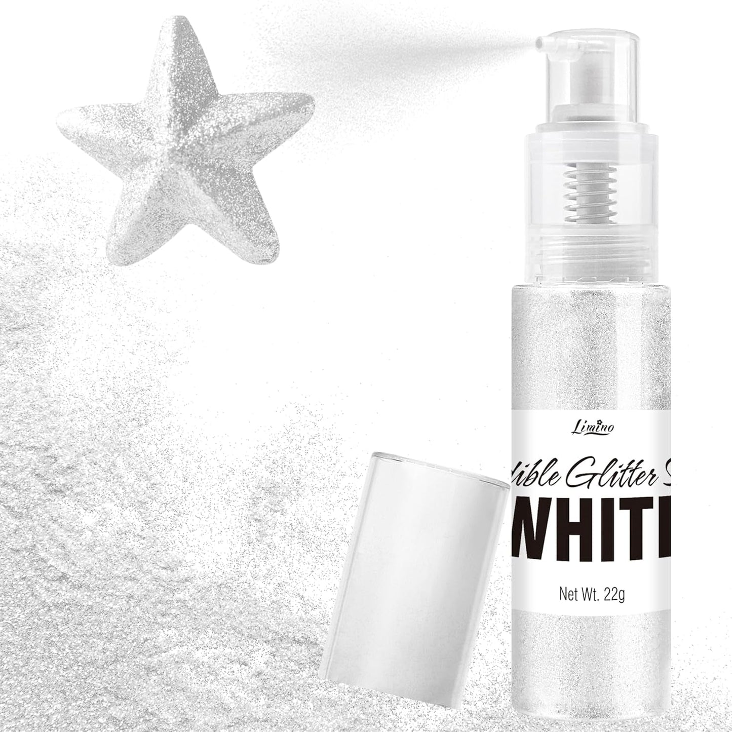 Spiselig glitterspray - 22G spiselig glitter, spiseligt glitterpulver til drinks, kagepynt, macarons - madfarve glitterpulver, spiseligt glitter til cocktails, muffins (pink)