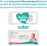 Pampers Sensitive babyservietter, 15 pakke med 80 servietter, 1200 babyservietter, 2-i-1 skånsom rensning og hudbeskyttelse