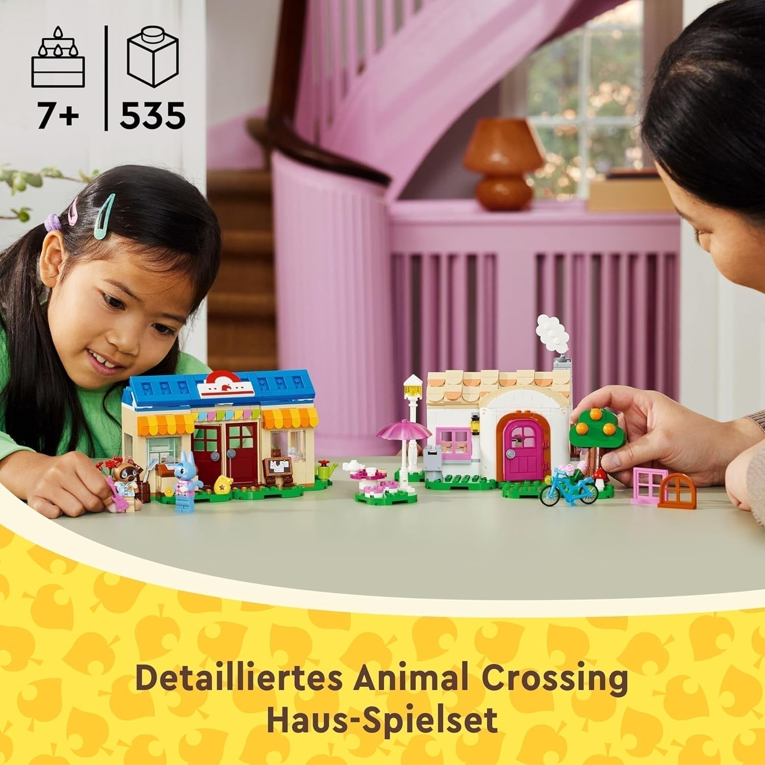 LEGO Animal Crossing Nook's Shop og Sophie's House sæt, kreativt legetøj til børn med 2 minifigurer fra videospilserien, gave til piger og drenge fra 7 år 77050 Byggesæt Besuche den LEGO-Store
