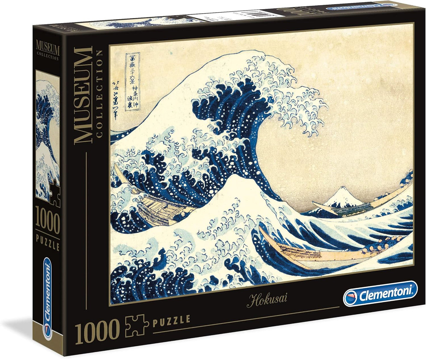 Clementoni 39378 Hokusai - The Great Wave - 1000 brikker puslespil, museumssamling, færdighedsspil for hele familien, farverigt strækspil, puslespil for voksne 14+ puslespil Naty Shop standardtitel