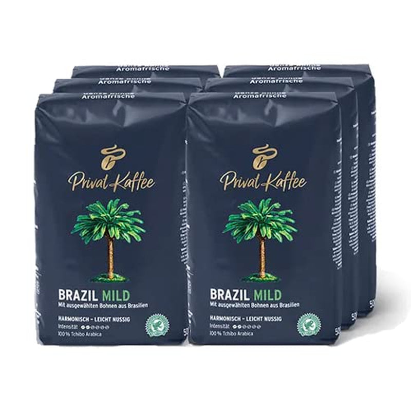 Tchibo - Coffee Private Brazil, lette kaffebønner - 6 x 500g