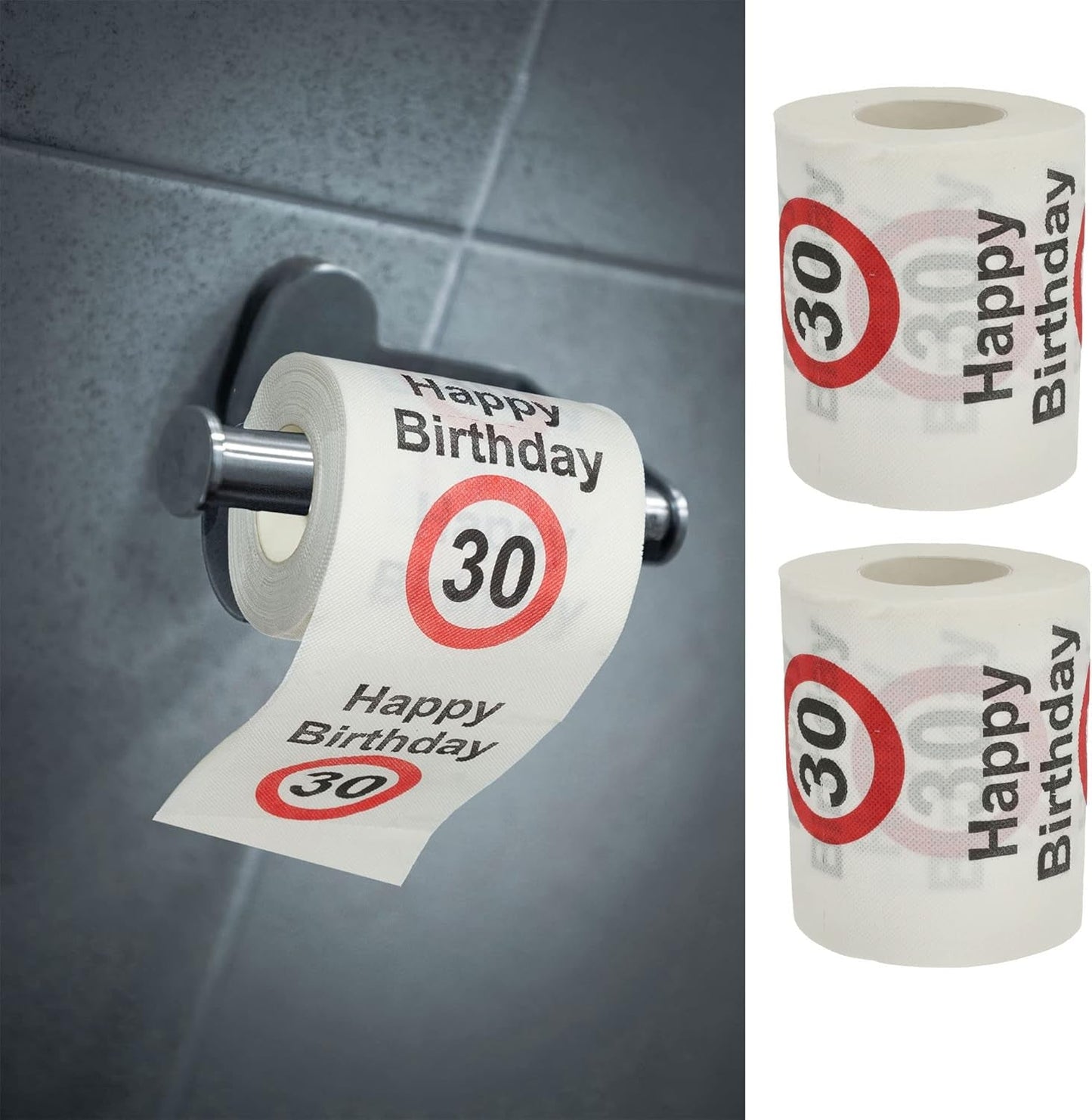 Sæt med 4 toiletpapir "Tillykke med 40 års fødselsdagen" │40 års fødselsdag 24 meter 2-stoffer 180Gr/Qm │ Toiletpapir motiv toiletpapir (4 X toiletpapir 40)