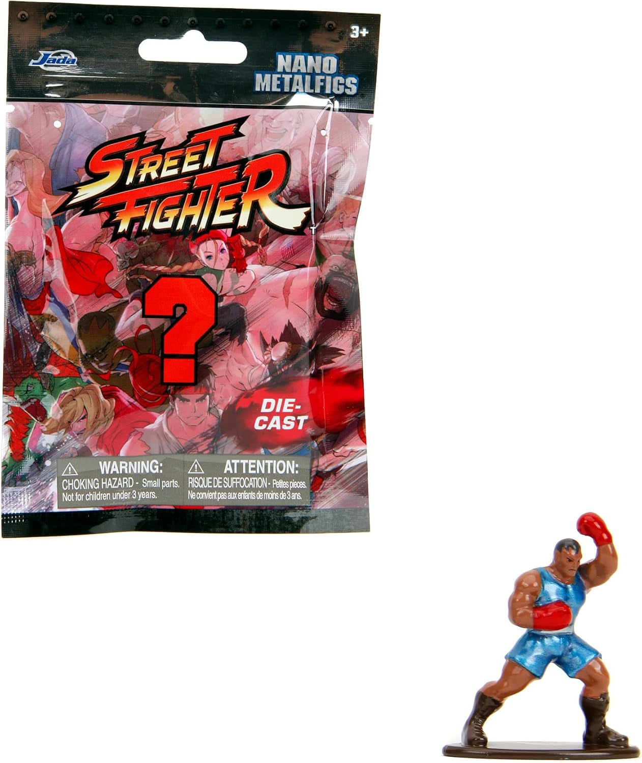Jada Toys Street Fighter-figur (1X Mystery Figur i Blind Pack) - Detaljeret Nano-samlerfigur (4 cm), 1 af 13 Metal Street Fighter-figurer til fans og samlere i alderen 3+, Wave 1 Actionfigurer Naty Shop Standardtitel