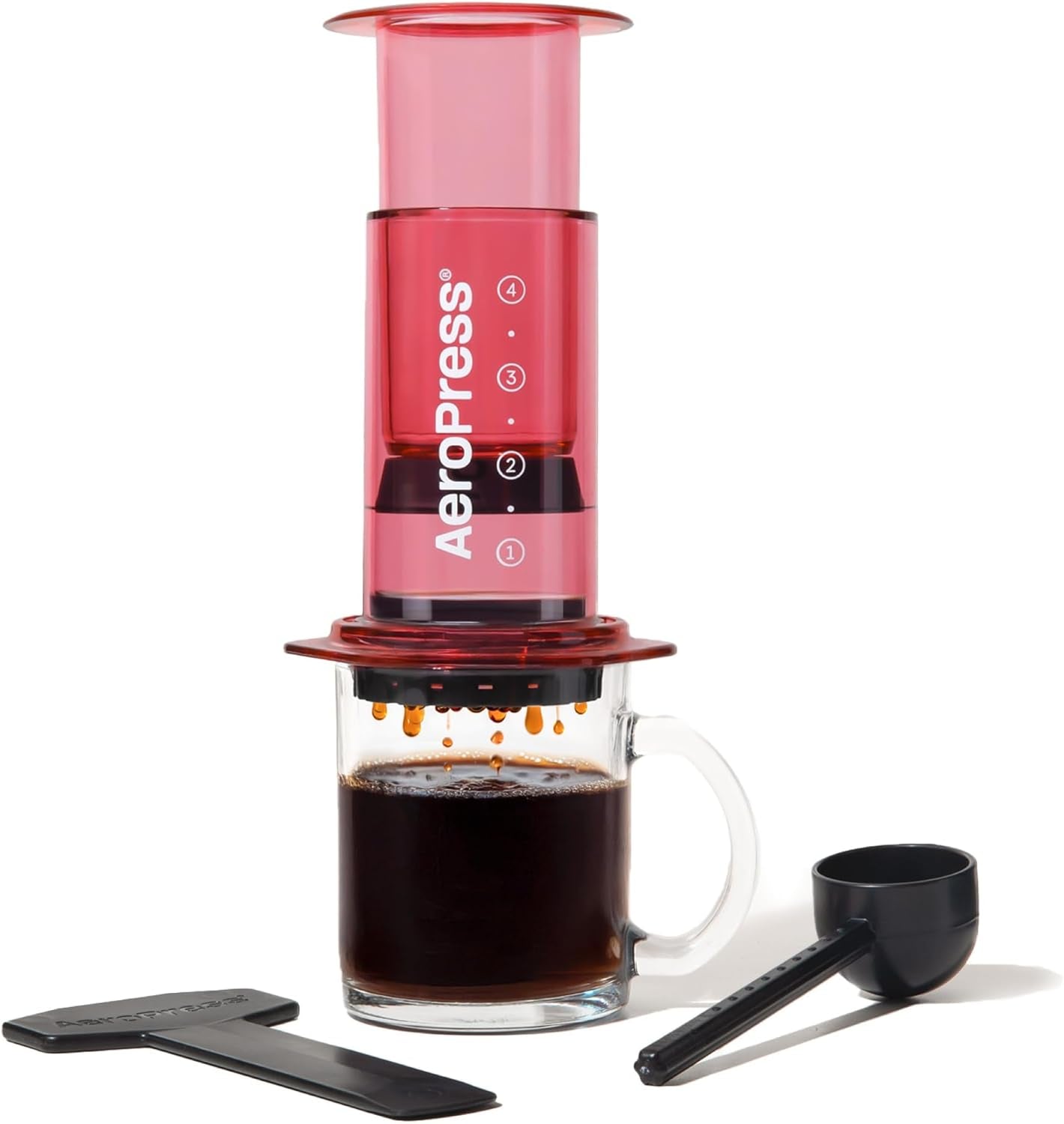 AeroPress original kaffe- og espressomaskine, bærbar barista-kaffemaskine med kammer, stempel og filtre, hurtig kaffe- og espressomaskine
