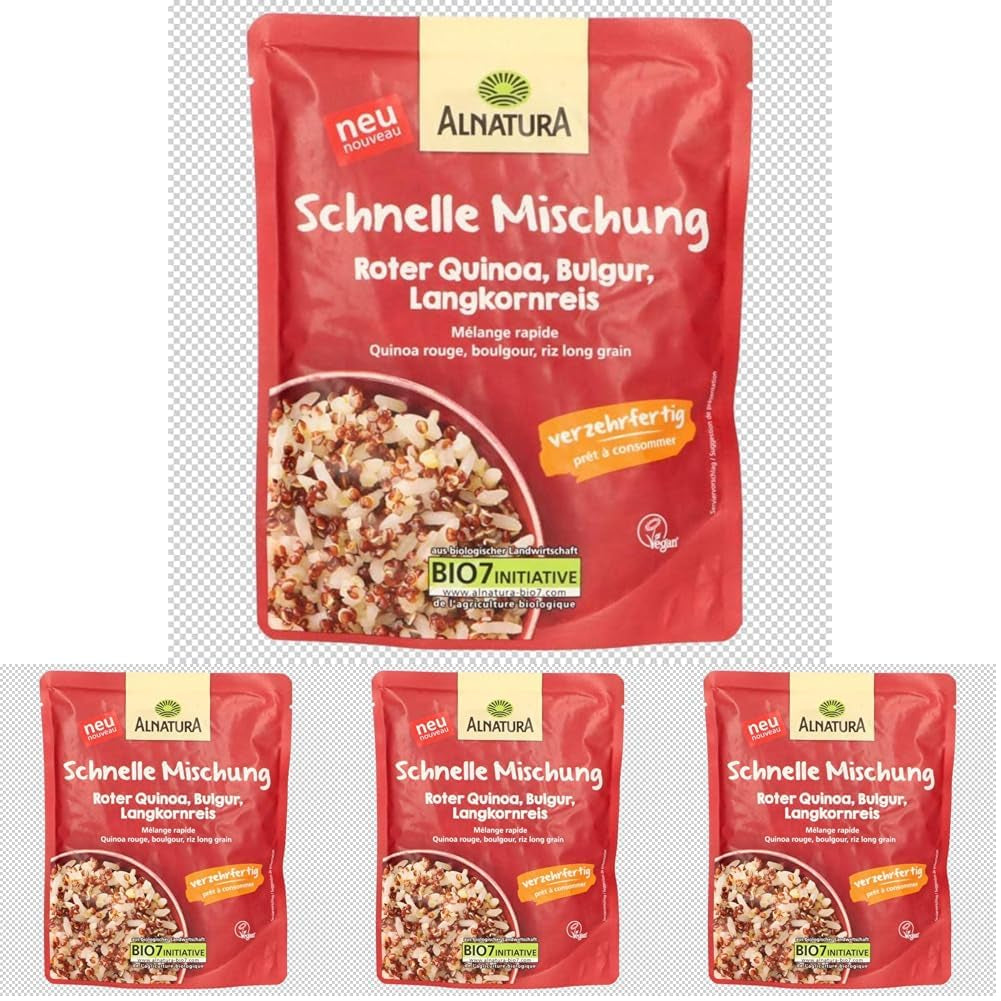 Hurtig blanding af rød quinoa, bulgur, langkornet ris, 250 g