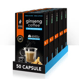 - 5 pakker med 10 Zuckerfreier Ginseng-kapsler, 50 kapsler 100 % kompatible med Nespresso-System von Ginseng-drik, glutenfri og Lactosefrei