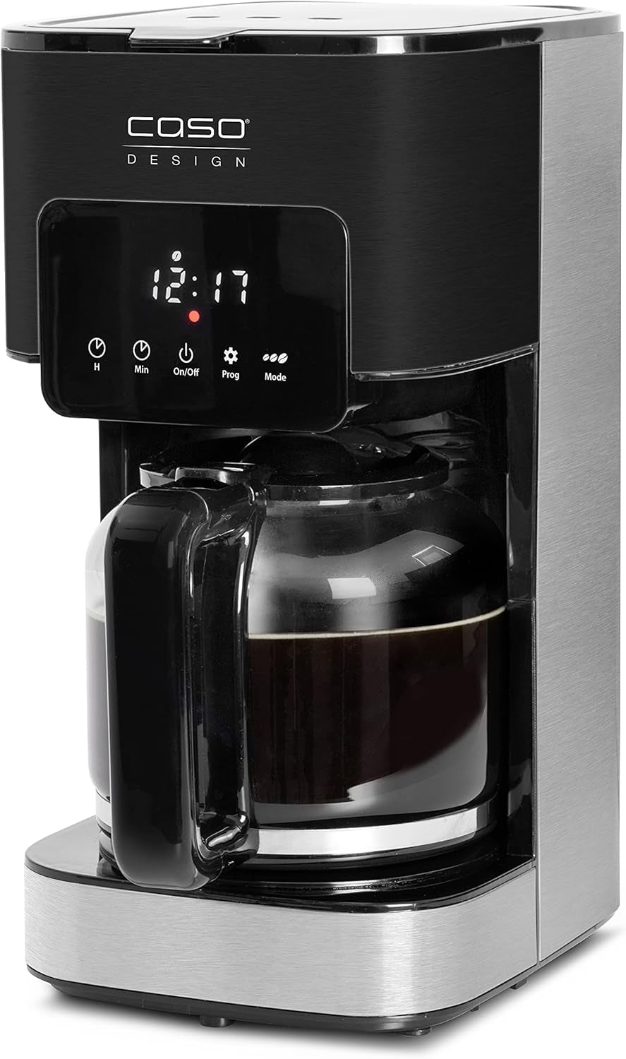 CASO Coffee Taste and Style espressomaskine med permanent filter, 1,5 l, optimal bryggetemperatur 92-96 °C, anti-drypsystem, optimeret bryggehoved, rustfrit stål, 12 kopper