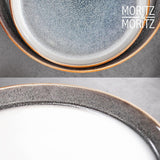 Moritz & Moritz TARENTO 24-delt servisesæt til 6, grå - Elegant højkvalitetstallerkensæt i stentøj - Spisestellet indeholder 6 middagstallerkener, 6 desserttallerkener, 6 middagstallerkener og 6 kopper
