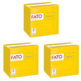 , Engangspapirservietter, ideelle til forretter og cocktails, pakke med 100 servietter, størrelse 24X24, 4-lags, 2-lags, gult, 100 % rent cellulosepapir, Fsc-certificeret (pakke med 3)