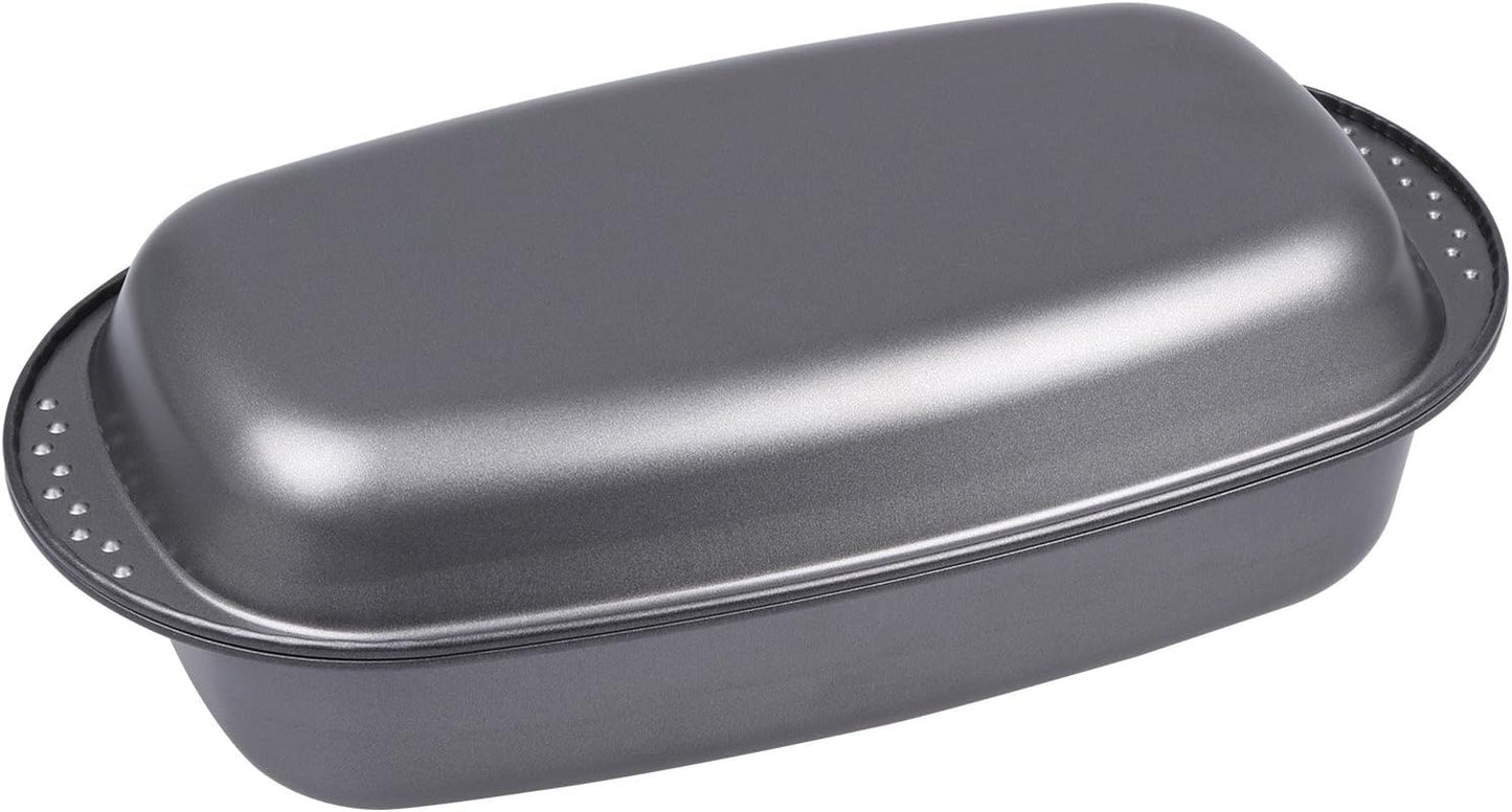Chg 9942-04 Bratenform Mit Deckel, Antihaftbeschichte, Antracit-Metallic, 37 X 20 X 7 Cm Bageforme og plader Naty Shop
