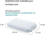 TEMPUR EASE Memory Foam Sovepude, Ergonomisk Nakkestøttepude til enhver sovestilling, Fast støtte, 50 X 31 X 10/5 cm, Hvid Naty Shop Standard Puder