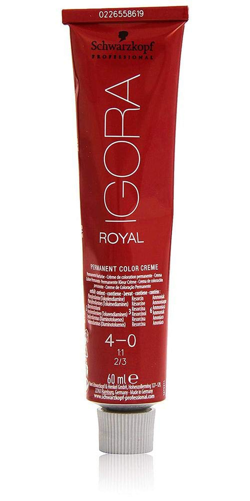 Schwarzkopf IGORA Royal Premium Hårfarve 4-0 mellembrun, 1 pakke (1 x 60 g) Hårfarve Naty Shop