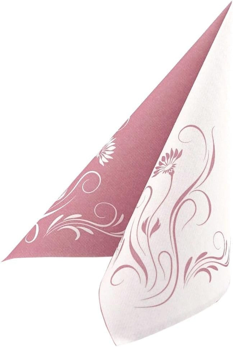 Appartina Elegantia 40X40 Cm Stoflignende Airlaid servietter, Højkvalitets Bryllupsservietter, Stoflignende Bryllupsservietter Engangsservietter til forskellige lejligheder (Dusky Pink)