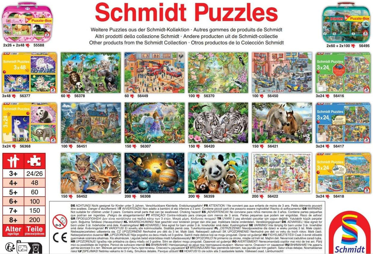 Schmidt Spiele 56216 puslespil til børn, 3X24 brikker Puslespil Naty Shop