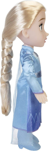 Disney Frozen 2 Elsa Travel Doll, 35 cm dukke med kultfilm-inspireret kjole, støvler og langt flettet hår for ekstra sjov til leg, til piger fra 3 år og opefter