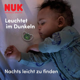 NUK Perfect Match Air Natsutter til babyer | 0-6 måneder | Glow-in-the-mørke sutter, der fremmer luftcirkulationen og forhindrer savlen | 95 % accept af babyer** | Løve | Pakke med 2