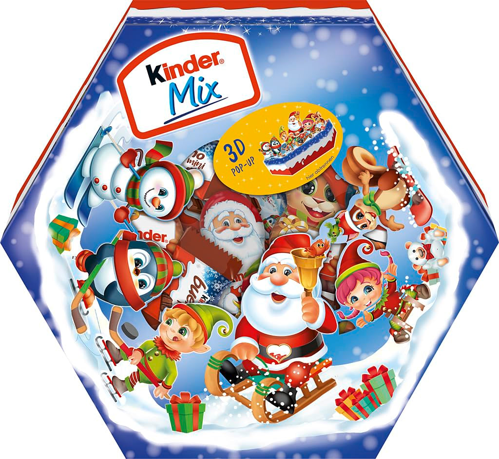Kinder Mix juletallerken - lækre chokoladespecialiteter fra Kinder sortimentet - 143g