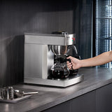 VEVOR kommerciel espressomaskine med 12 kopper filter med 3 glaskander og 3 varmeplader Espressomaskine i rustfrit stål med automatisk vandforsyning til restaurantkontorkaffe