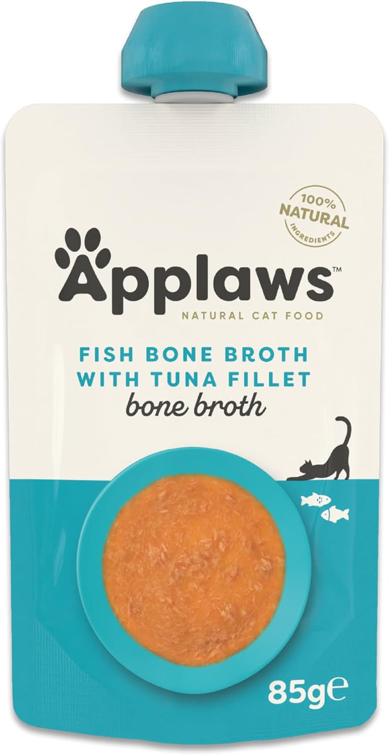 Applaws 100 % naturligt våd kattefoder - fiskebenssuppe med tun, 12 filterposer x 85 g