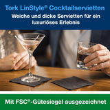 Tork Linstyle 509542 sorte cocktailservietter, 1/4 fold, 1 lag, 23,8 x 23,8 cm, 1 x 100 servietter