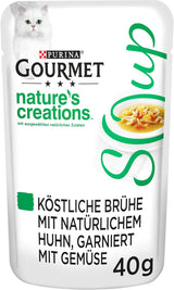 Gourmet krystalsuppe til katte med kylling og naturlige grøntsager, pakke med 32 (32 x 40 g)