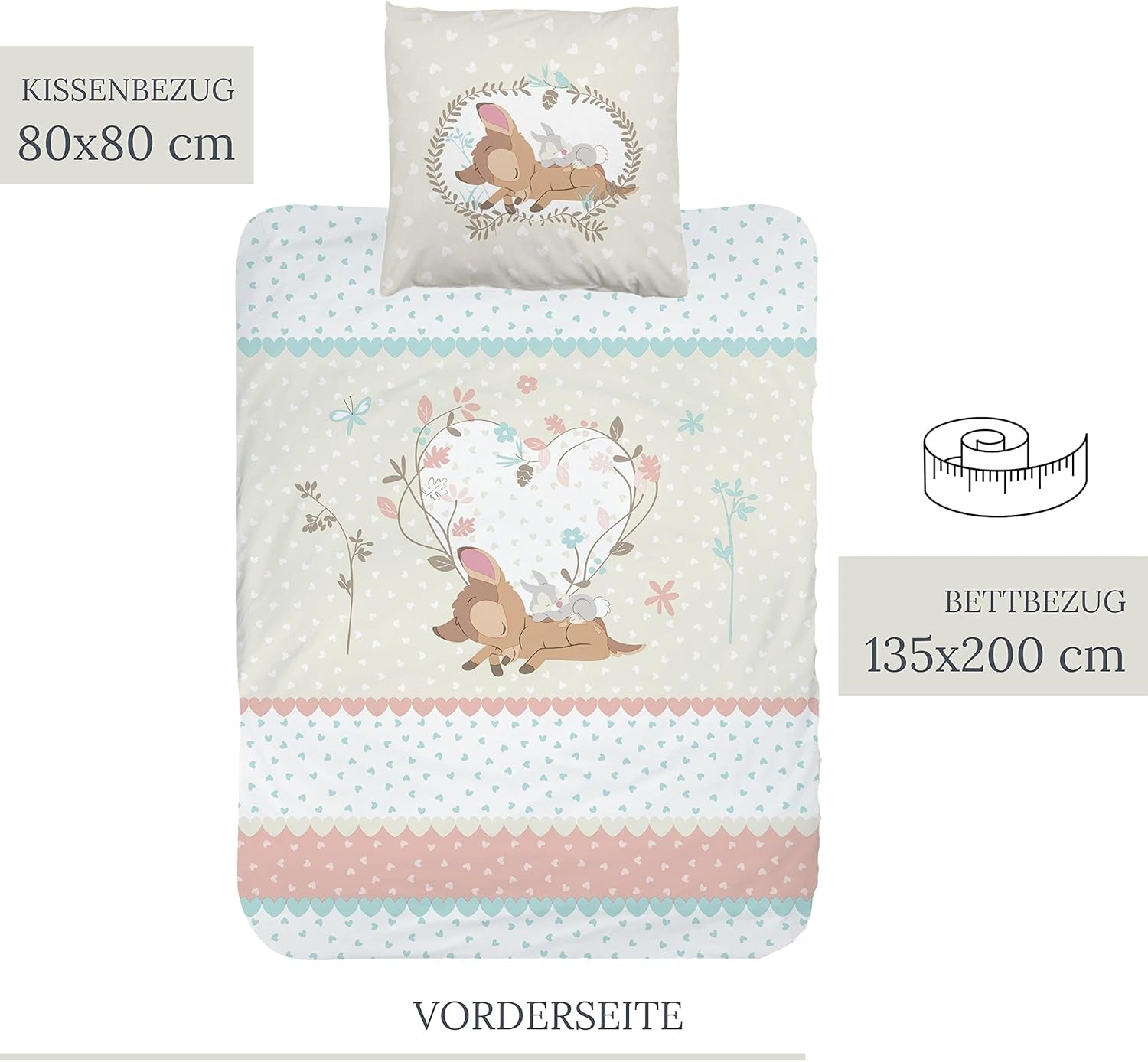 Sengetøj til piger, Bambi, 100% bomuld Sengetøj - børn Naty Shop