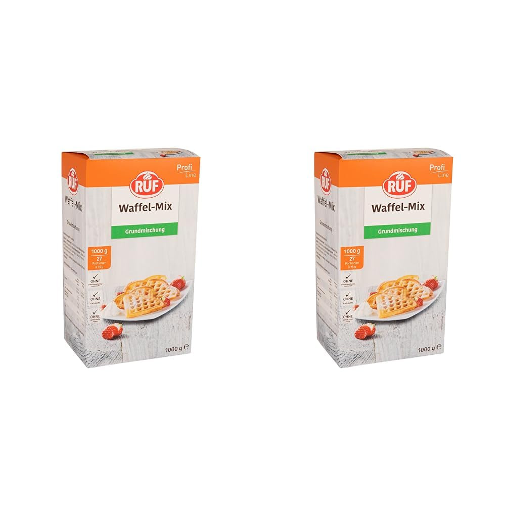 RUF Rührkuchen Backmischung, Nur Wasser & Öl Zugeben, Rezeptur Für Blechkuchen, Kastenkuchen, Muffins, Gugelhupf Und Tortenböden, 1X1000G Blanding til bagning og madlavning Naty Shop Wafelteig 1 Kg (2Er Pack)