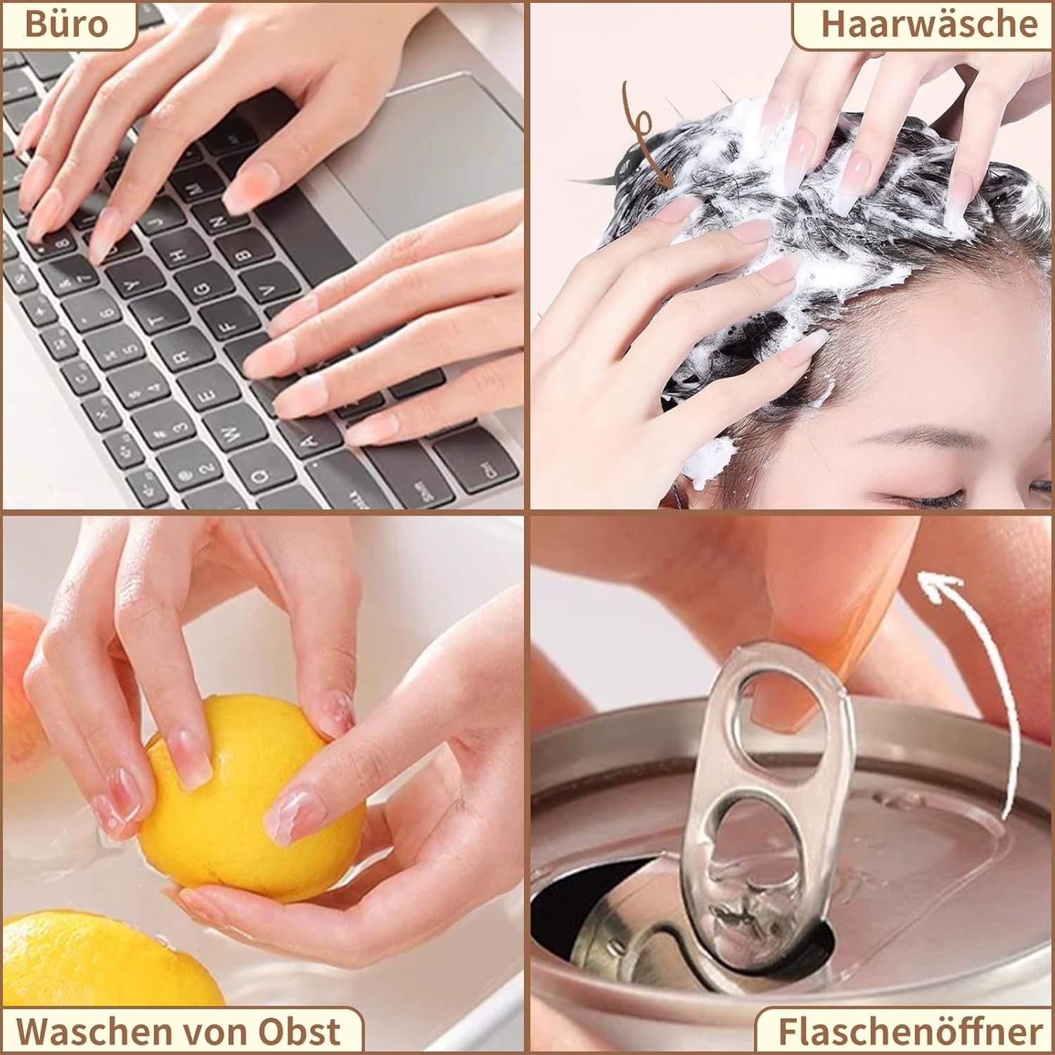 20 jelly negle klæbende tabletter - klare stærke dobbeltsidede klæbende puder Vandtætte genanvendelige tryk på negle DIY manicure sæt negletilbehør