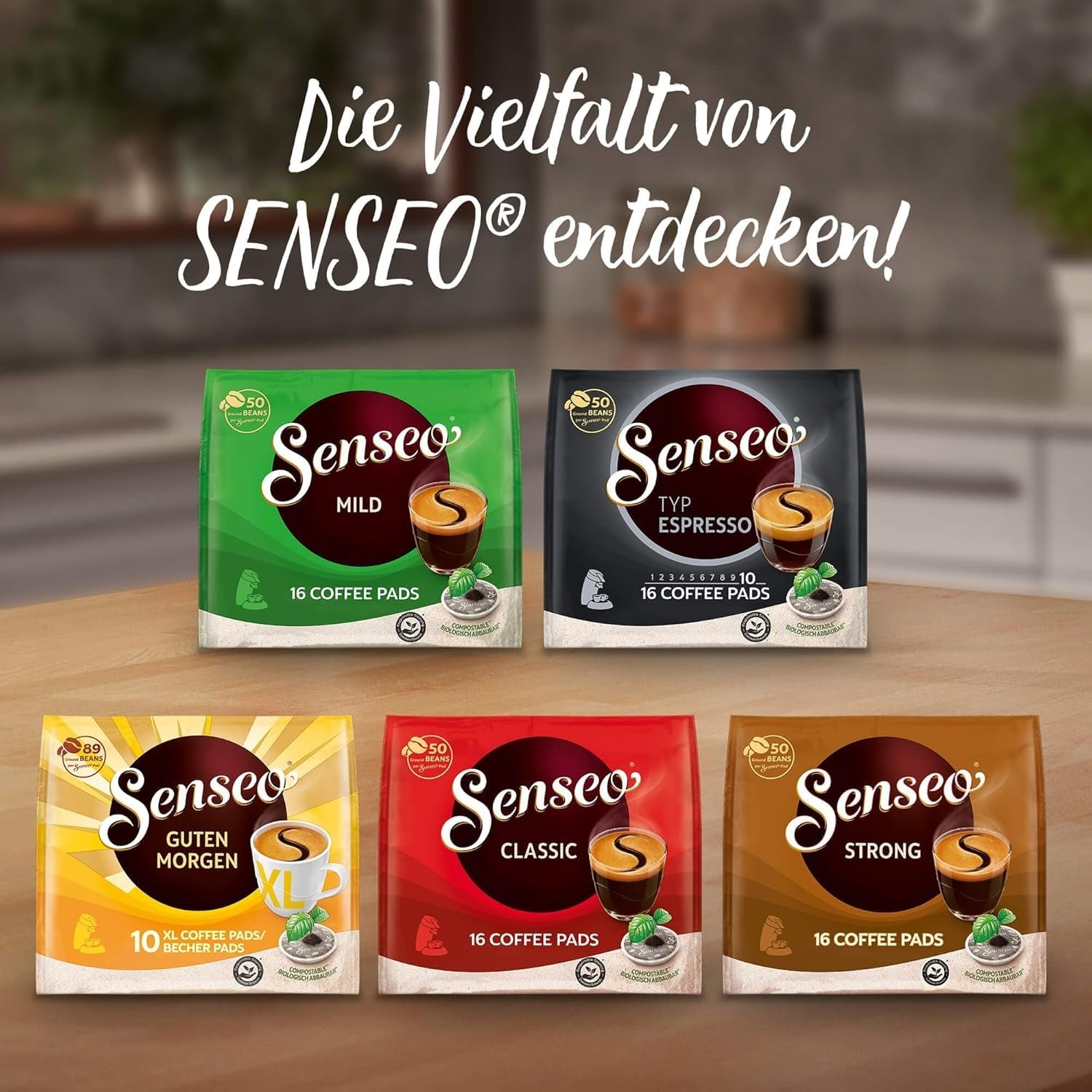 Senseo Pads Caffè Crema, 5 x 16 Getränke, 80 Kaffeepads