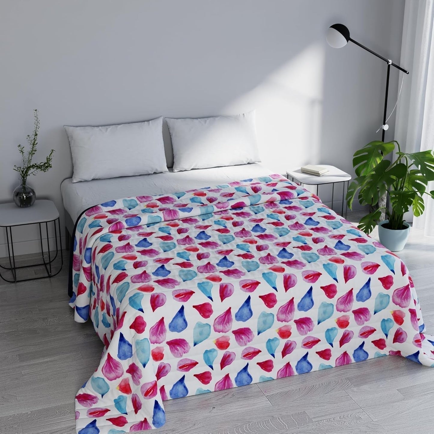 Fantasy printet sommerdyne, polyesterfyld, kronblade, 260X270 cm dyner og dyner Naty Shop