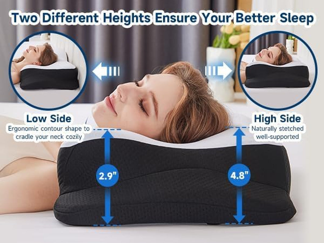 SUPA MODERN Memory Foam Pude Side Sleeper Kølepude 60X40 Ortopædisk Bagside Mave Nakke Smertelindring Nakkepude Ortopædiske Cervikal Puder Naty Shop