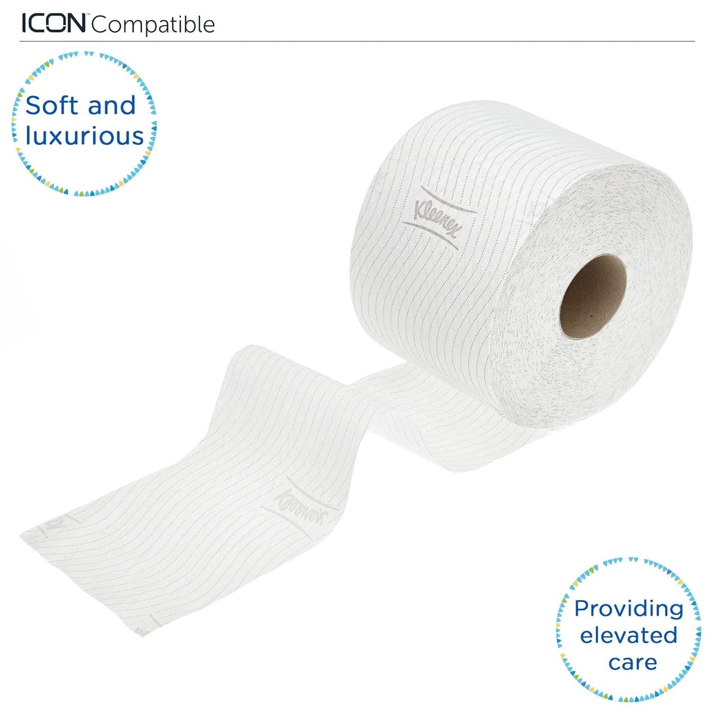 Kleenex standardrulle 8441 toiletpapir - 2-lags toiletpapir - 6 pakker med 6 ruller x 600 ark hver, hvid (36 ruller/21.600 ark i alt)